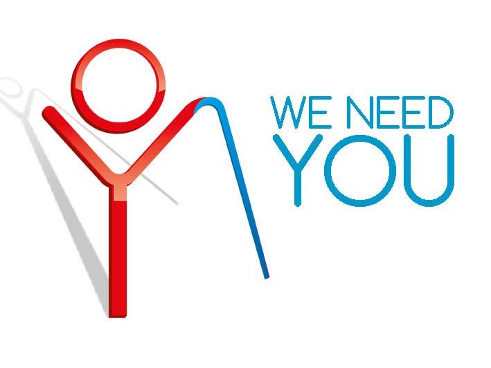 Image contenant le logo et le texte "we need you"