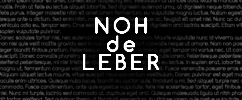 Visuel NOH de Leber écrit en blanc sur fond noir.