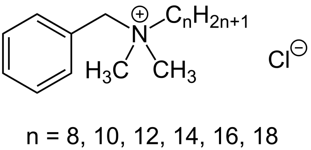 Visuel d'une molécule de Chlorure de Benzalkonium.