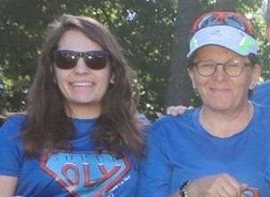 Photo de Claudie et Apauline pendant la Course des Héros.